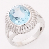 Кольцо Серебро 925 топаз голубой 5,56